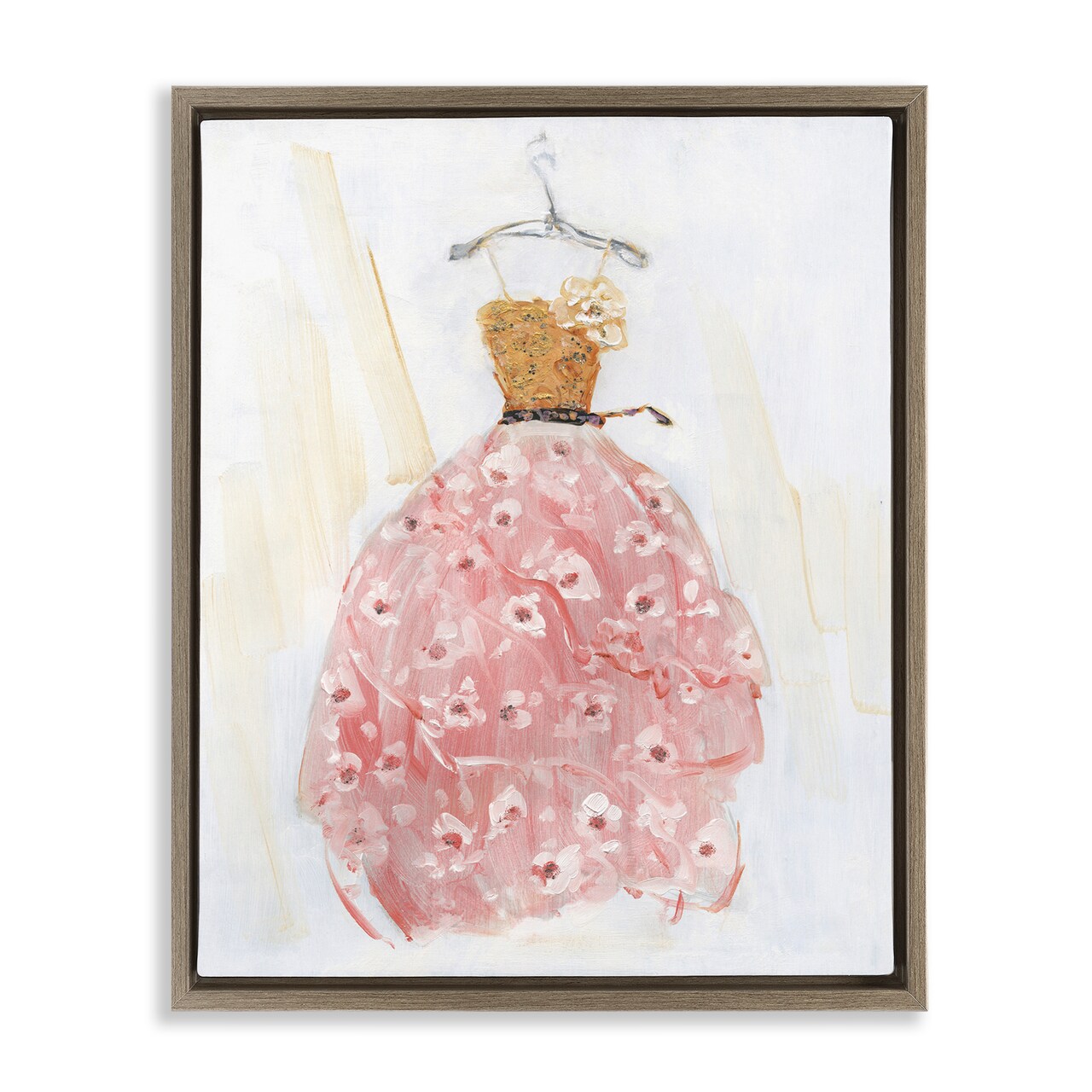 Stupell Industries Elegant & Sophisticated Pink Gown Floating Frame Design By Sally Swatland